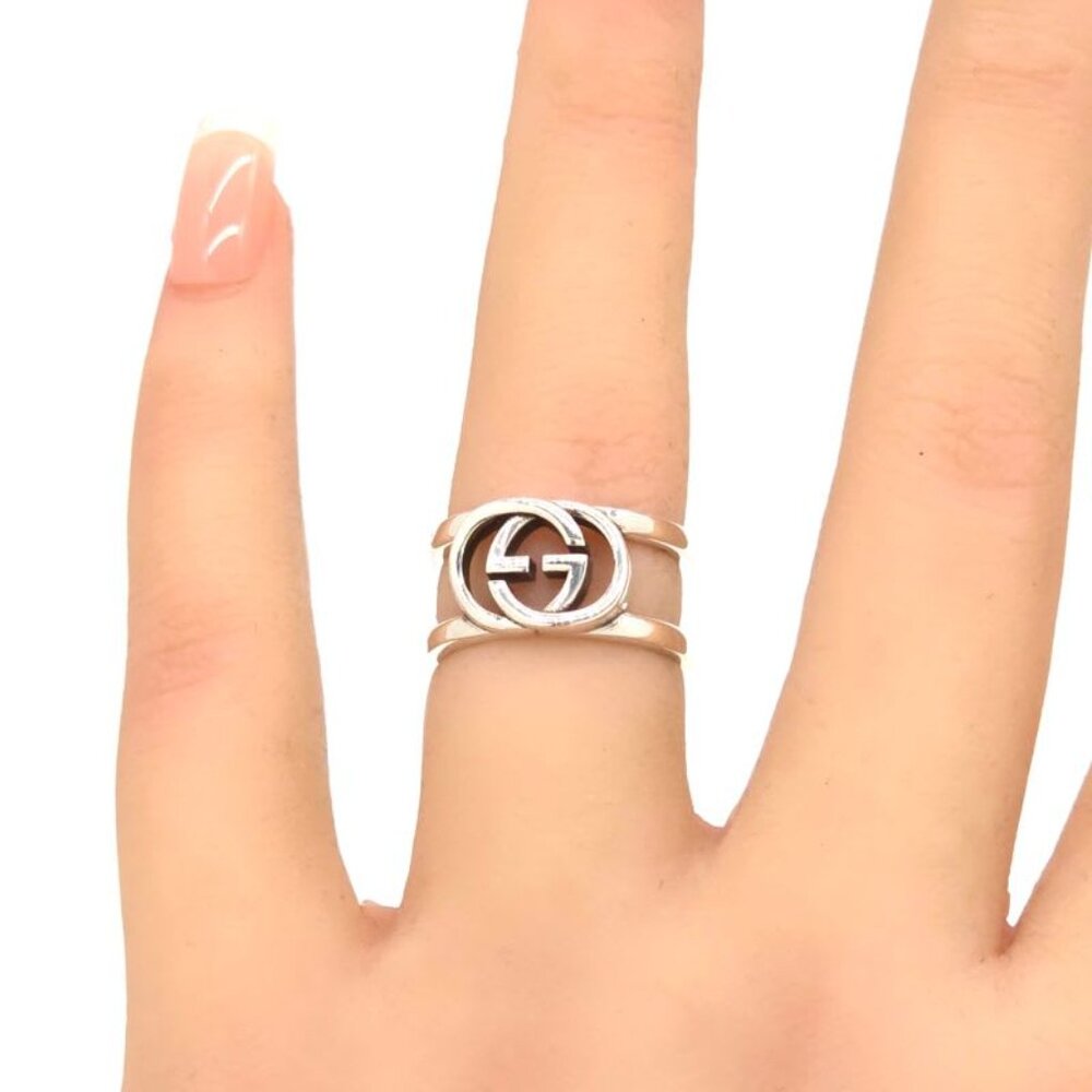 Gucci Interlocking G Ring Star Ring Silver Sv 925… - image 2